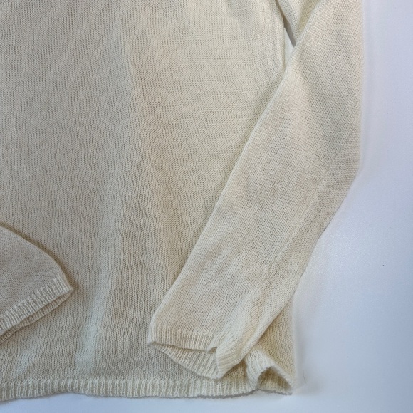 Banana Republic turtleneck lightweight alpaca blend minimalist sweater L cream - Picture 4 of 13